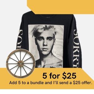 Justin Bieber Purpose tour, “Sorry” long sleeve.